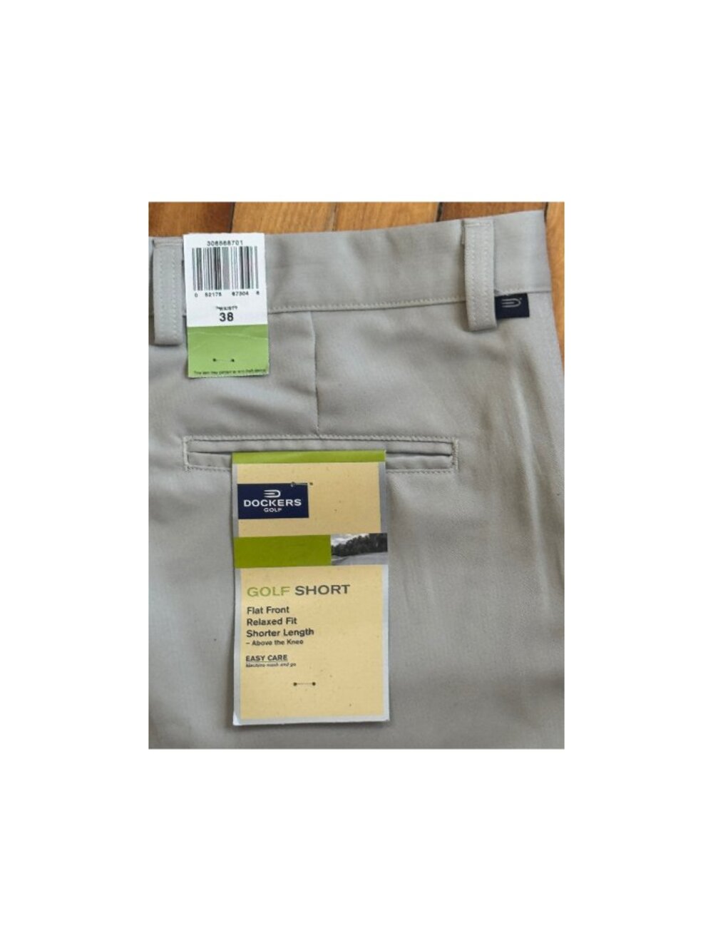 NWT Dockers Golf Shorts Men’s 38 Beige Khaki Flat Front Relaxed‎ Fit Easy Care - Picture 2 of 4